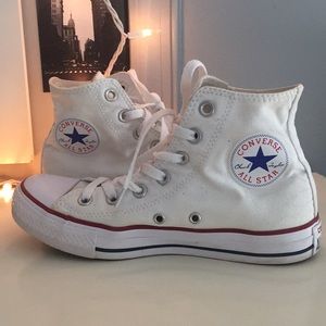 Converse all star white high top shoes